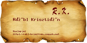 Rábl Krisztián névjegykártya